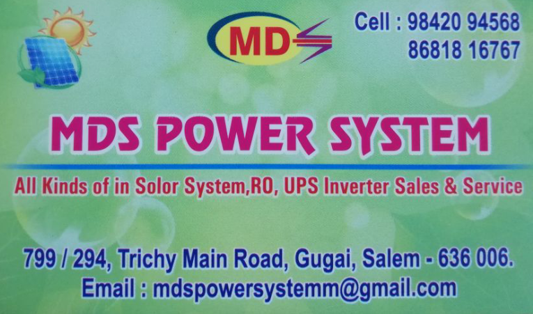 MDS SOLAR POWER SYSTEM - Salem - 9842094568